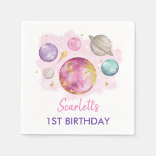 Servilleta De Papel Primer viaje de Girly por la fiesta del cumpleaños