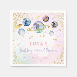 Servilleta De Papel Primer Viaje De La Fiesta Del Cumpleaños Espacial 