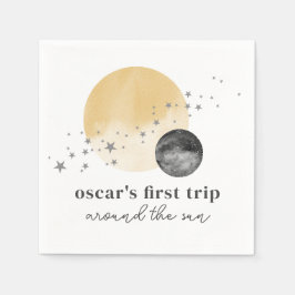 Servilleta De Papel Primer Viaje Gris Alrededor Del Sol
