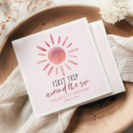 Servilleta De Papel Primer Viaje Rosado Alrededor Del Fiesta Del Prime