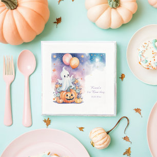 Servilleta De Papel Primera celebración de Boo Day - Fantasma y calaba