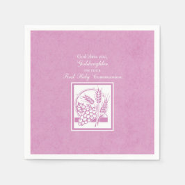 Servilleta De Papel Primera Comunión de la ahijada, Rosa