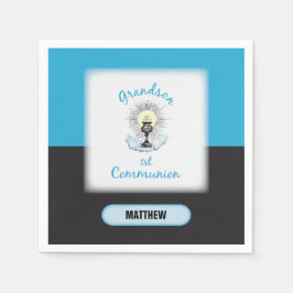 Servilleta De Papel Primera comunión del nieto, Copa Azul