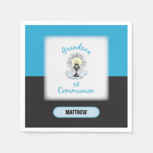 Servilleta De Papel Primera Comunión del nieto, Taza Azul