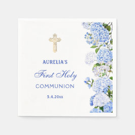 Servilleta De Papel Primera Comunión Hortensia Azul