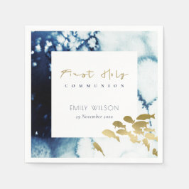 SERVILLETA DE PAPEL PRIMERA COMUNIÓN SANTA DE PESCADOS DEL MAR BAJO EL