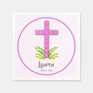 Servilleta De Papel Primera cruz de comunicación en rosa