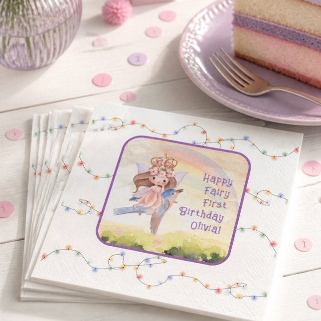 Servilleta De Papel Primera fiesta de cumpleaños de hada (Subido por el creador)