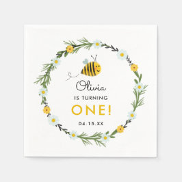 Servilleta De Papel Primera fiesta de cumpleaños de Nuestra Abeja de M