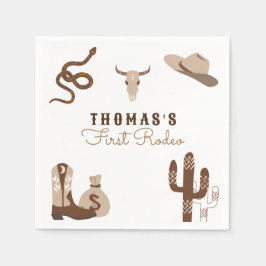Servilleta De Papel Primera fiesta de cumpleaños de Rodeo Cowboy