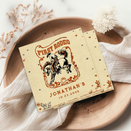 Servilleta De Papel Primera fiesta de cumpleaños de Rodeo-Oeste de Cow