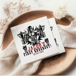 Servilleta De Papel Primera fiesta de cumpleaños del Boxeo de Knockout