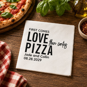 Servilleta De Papel Primero viene el amor, luego viene la pizza Fies