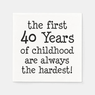 Servilleta De Papel Primeros 40 Años De Infancia