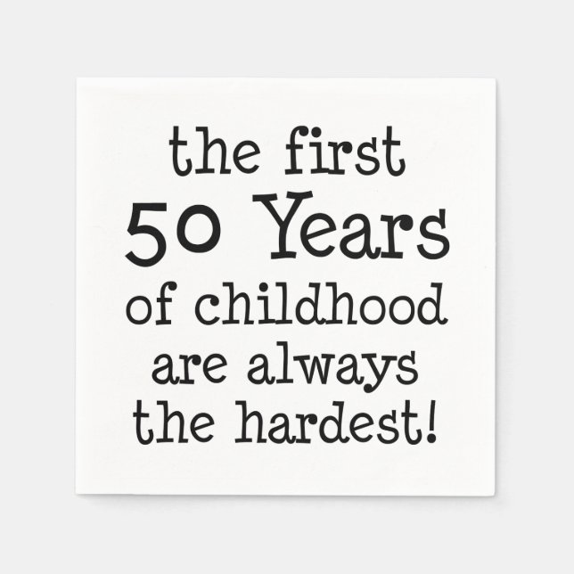 Servilleta De Papel Primeros 50 Años De Toallas Infantiles (Anverso)