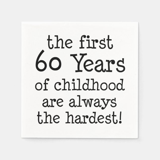 Servilleta De Papel Primeros 60 Años De Toallas Infantiles (Anverso)