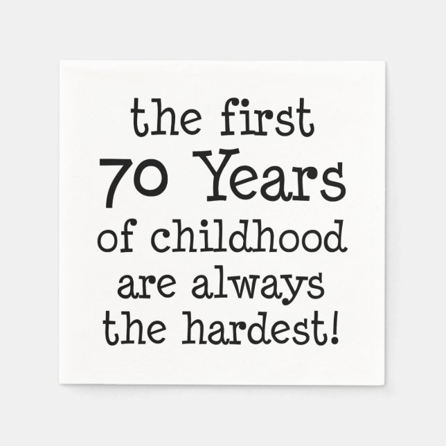 Servilleta De Papel Primeros 70 Años De Toallas Infantiles (Anverso)