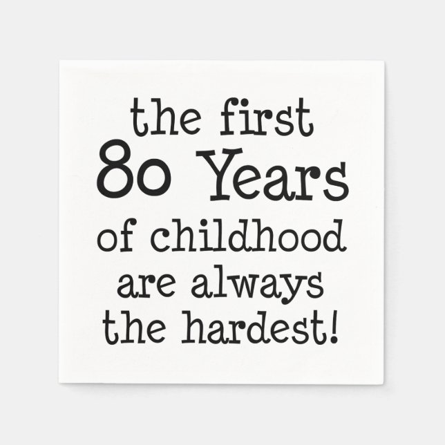 Servilleta De Papel Primeros 80 Años De Toallas Infantiles (Anverso)