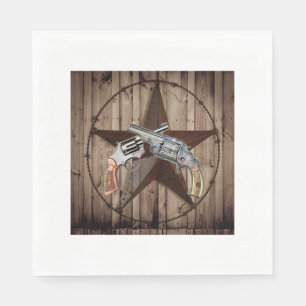 Servilleta De Papel Primitive texas star pistola de vaquero del país o