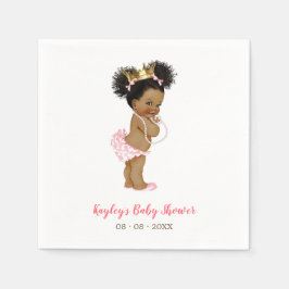 Servilleta De Papel Princesa afroamericana Baby Shower Napkin