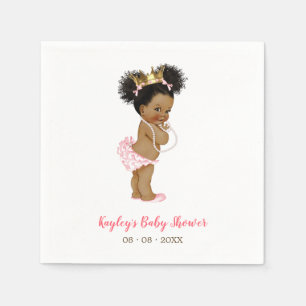 Servilleta De Papel Princesa afroamericana Baby Shower Napkin