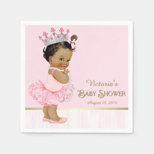 Servilleta De Papel Princesa Bailarina Étnica Rosa Dorado Baby Shower