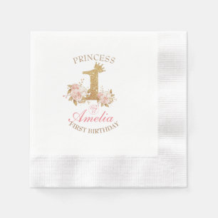 Servilleta De Papel Princesa de la Corona de Oro Rosa Británica Primer
