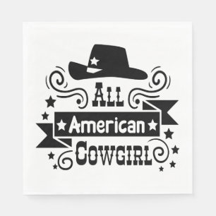 Servilleta De Papel Princesa de sombrero de vaquera americana Botas va