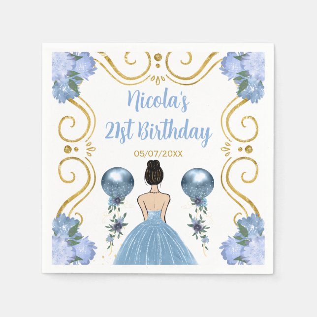 Servilleta De Papel Princesa del cabello marrón del partido de los cum (Anverso)