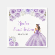 Princesa floral con vestido morado 16