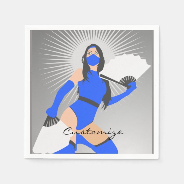 Servilleta De Papel Princesa guerrera enmascarada Thunder_Cove (Anverso)