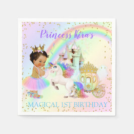 Servilleta De Papel Princesa Mágica del Arcoíris Castillo Carruaje Uni