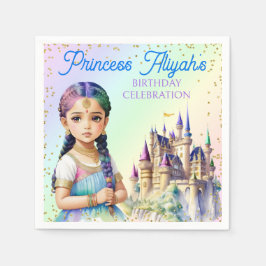Servilleta De Papel Princesa Pastel Mágico Castillo Fantasía Arcoíris