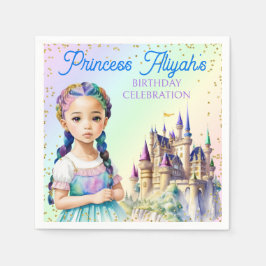 Servilleta De Papel Princesa Pastel Mágico Castillo Fantasía Arcoíris