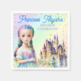 Servilleta De Papel Princesa Pastel Mágico Castillo Fantasía Arcoíris