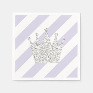 Servilleta De Papel Princesa púrpura y de plata Crown Napkins