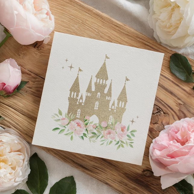 Servilleta De Papel Princesa Purpurina Rosa y Oro Cumpleaños (Subido por el creador)