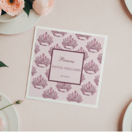 Servilleta De Papel Princesa Rosa Elegante С Chica de Cumpleaños