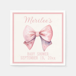 Servilleta De Papel Princesa Rosa Oso Bow Baby Girl Baby Shower