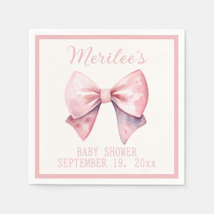 Servilleta De Papel Princesa Rosa Oso Bow Baby Girl Baby Shower