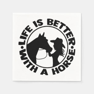 Servilleta De Papel Princesa vaquera amante de caballos vaquero pony