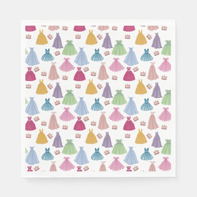 Servilleta De Papel Princesa Vestida Patrón De Niñas De Hija (Anverso)