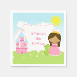 Servilleta De Papel Princesa y dragón afroamericana