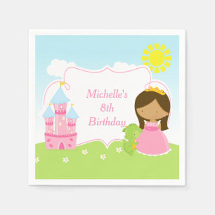 Servilleta De Papel Princesa y dragón afroamericana