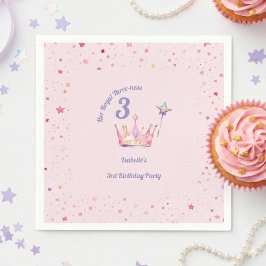 Servilleta De Papel Princess Crown 3rd Birthday Royal Threeness