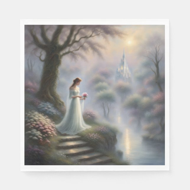 Servilleta De Papel Princess In Castle Garden (Anverso)