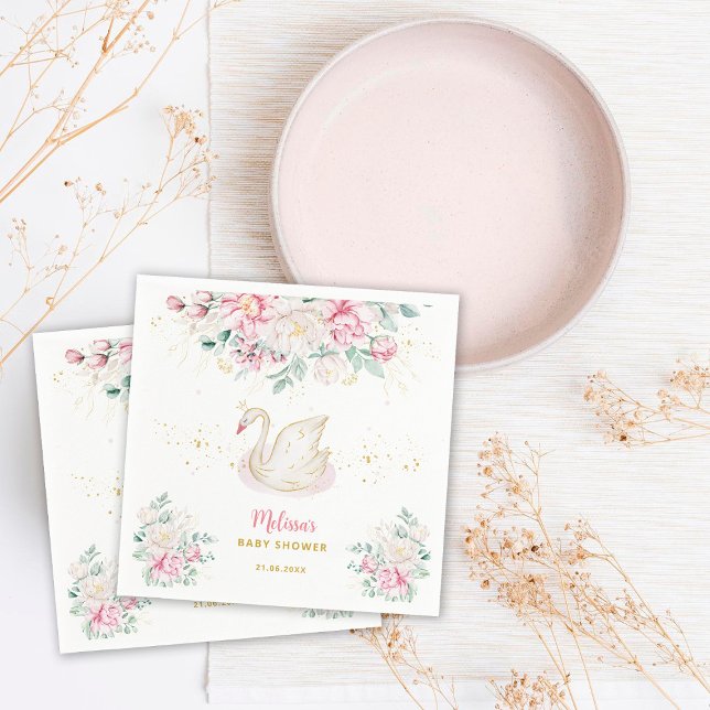 Servilleta De Papel Princess Swan Baby Shower (Subido por el creador)