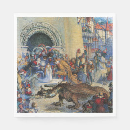 Servilleta De Papel Princess's Birthday Dragon Folded Greeting Card