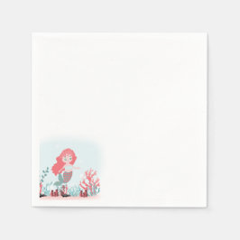 Servilleta De Papel Príncipes de sirena bajo el mar Cumpleaños