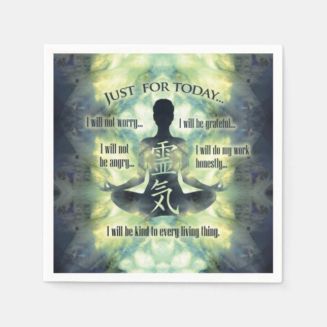 Servilleta De Papel Principios de Reiki - receptores de Reiki (Anverso)